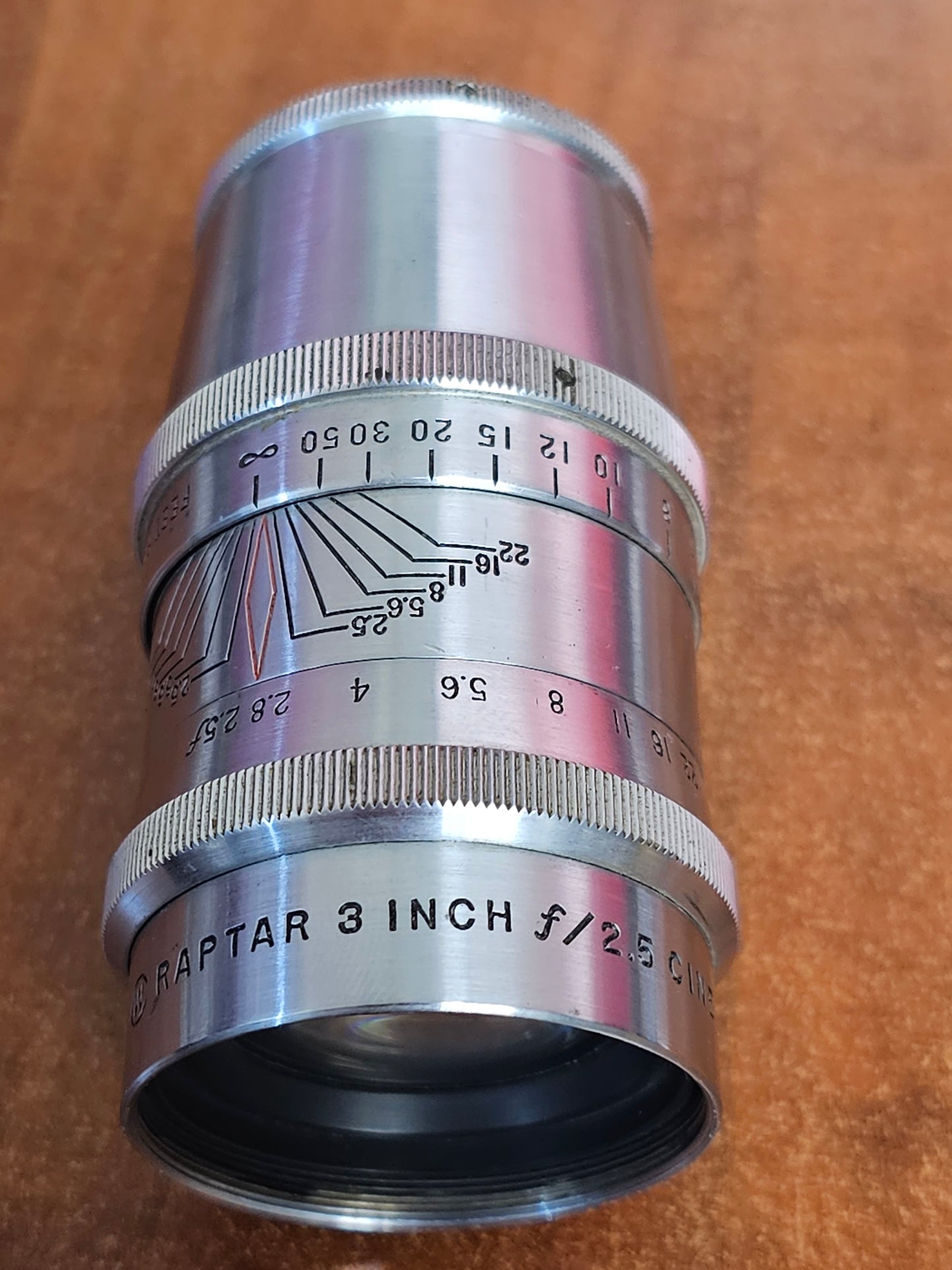 Wollensak Cine Raptar 75mm 3" f2.5 C-Mount Telephoto lens S# C95004