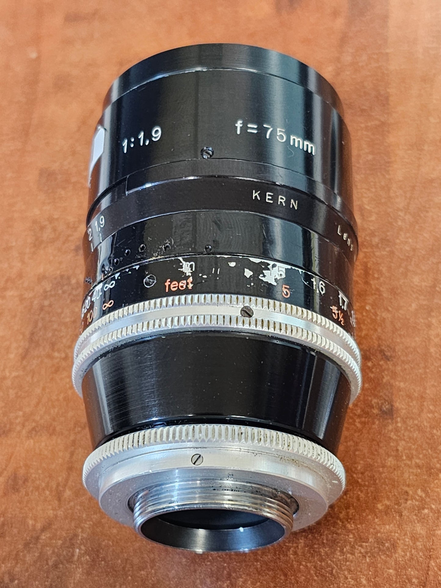 Switar 75mm Macro Preset f1.9 C-Mount S# 1022405