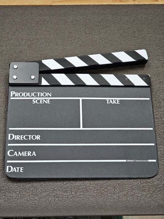 SOBRANTE 9.25" x 11" Standard Chalkboard Slate with B&W Clapper Sticks