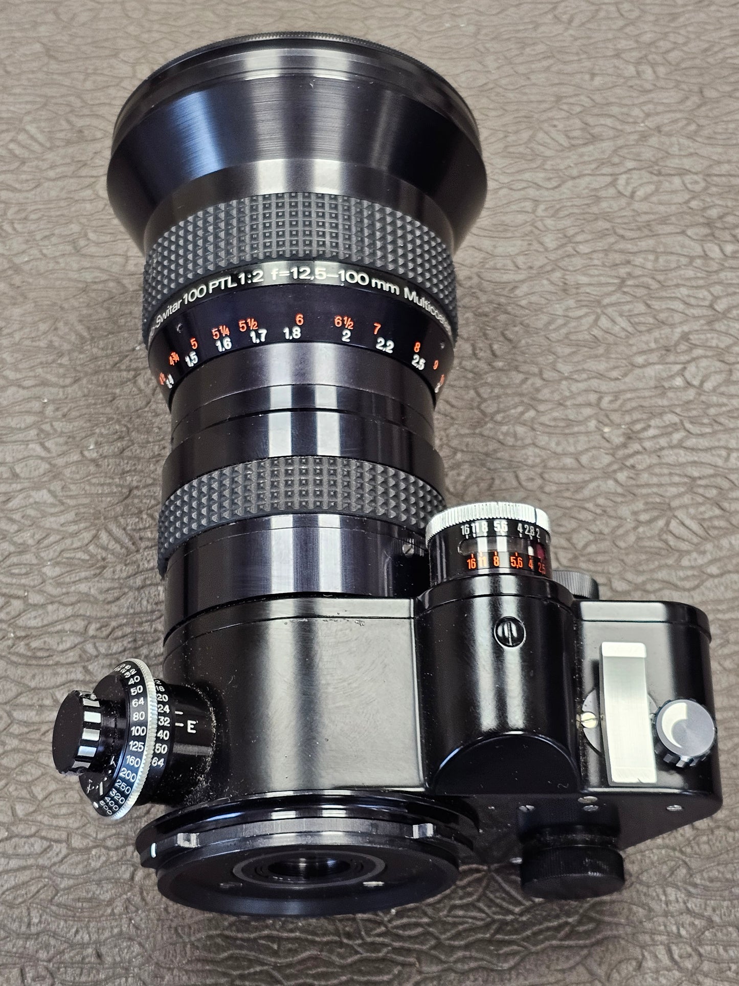 Kern Macro Vario-Switar 100 PTL Multicoated, f/2.0 12.5mm-100mm S# 1120574 "TTL Auto/Manual Exposure Bolex Bayonet Mount + Aspheron 6.5mm Multicoated S# 51122
