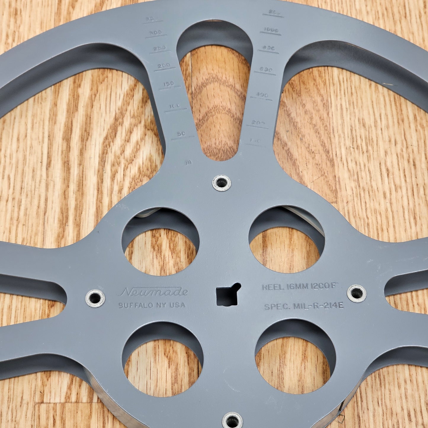 Neumade 16mm 1200' Metal Projector reel with Metal Storage Can Neumade