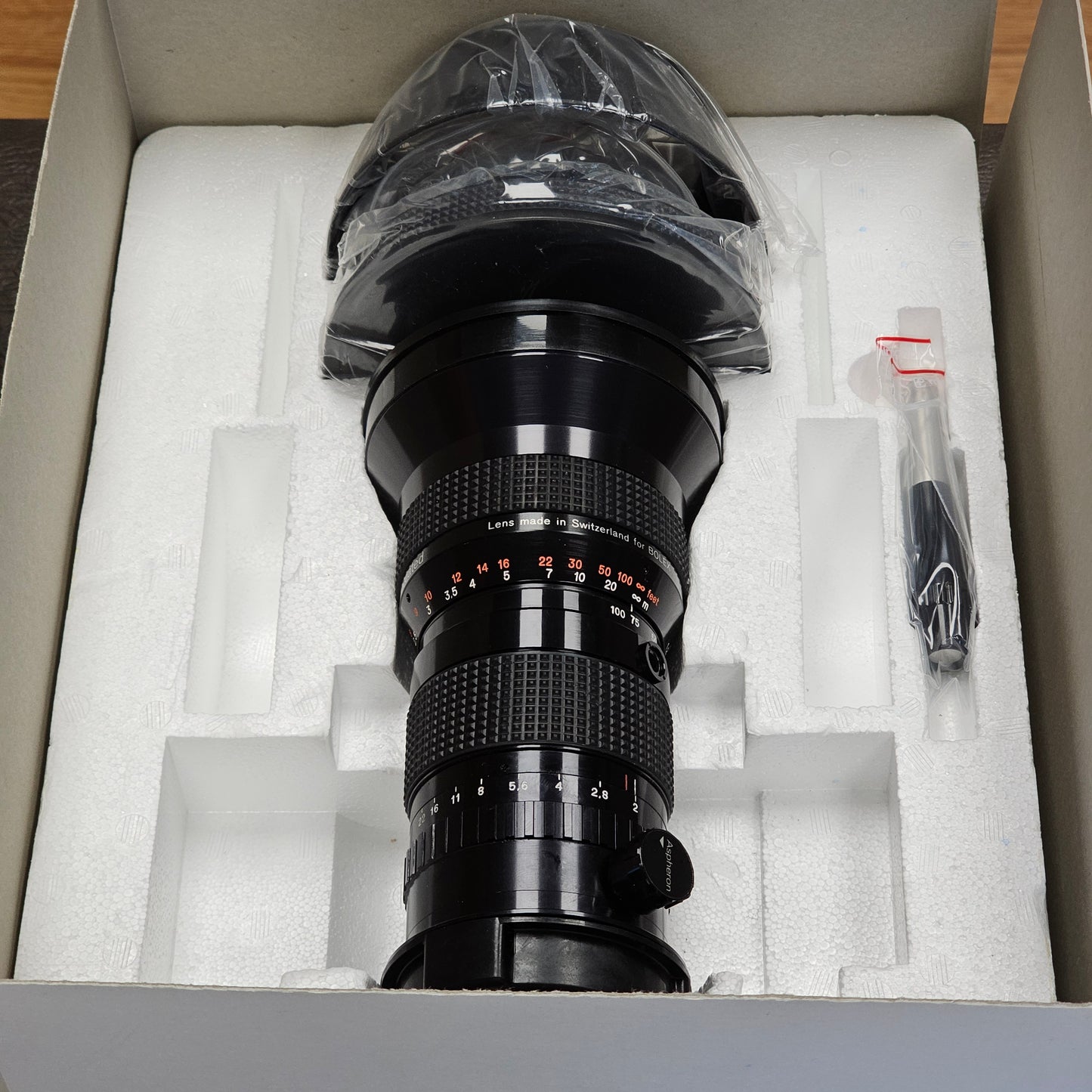 Kern Vario-Switar 12.5mm-100mm f2 Multicoated Zoom Lens Bolex Bayonet Mount S# 1142135 with Aspheron 6.5mm Multicoated S# 51108