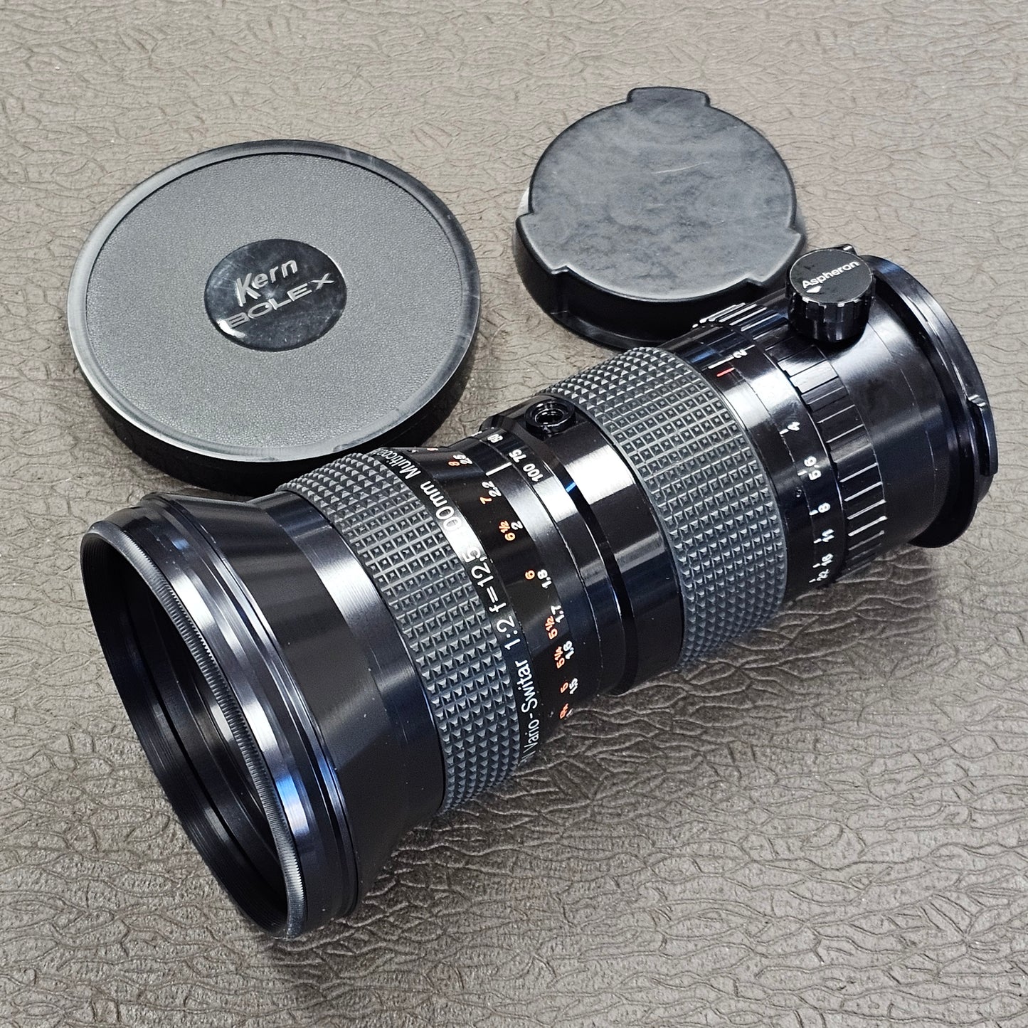Kern Vario-Switar 12.5mm-100mm f2 Multicoated Zoom Lens Bolex Bayonet Mount S# 1142135 with Aspheron 6.5mm Multicoated S# 51108