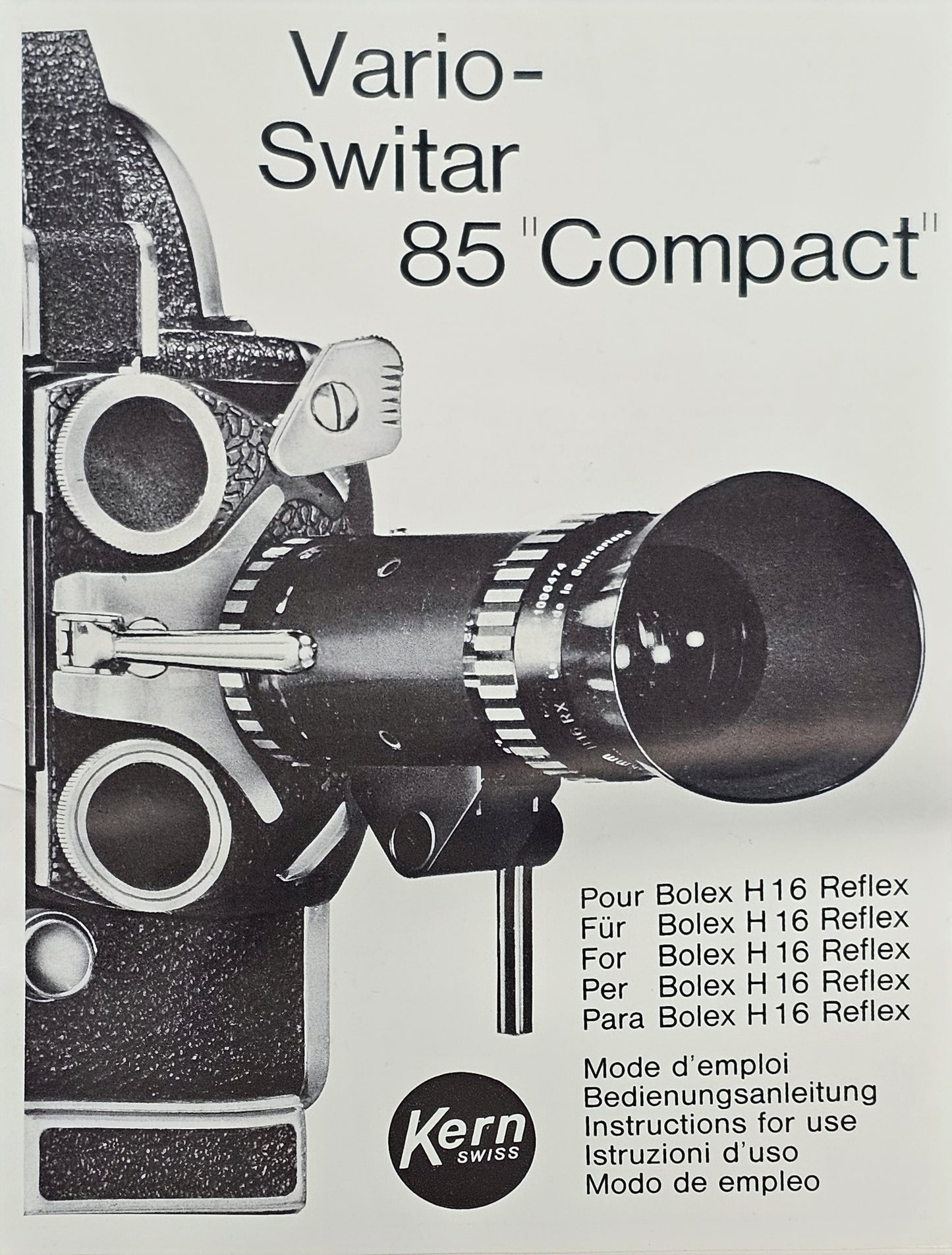 Kern Vario Switar Compact 17-85mm f3.5 H16RX Zoom lens In Bolex Bayonet Mount S# 1121684