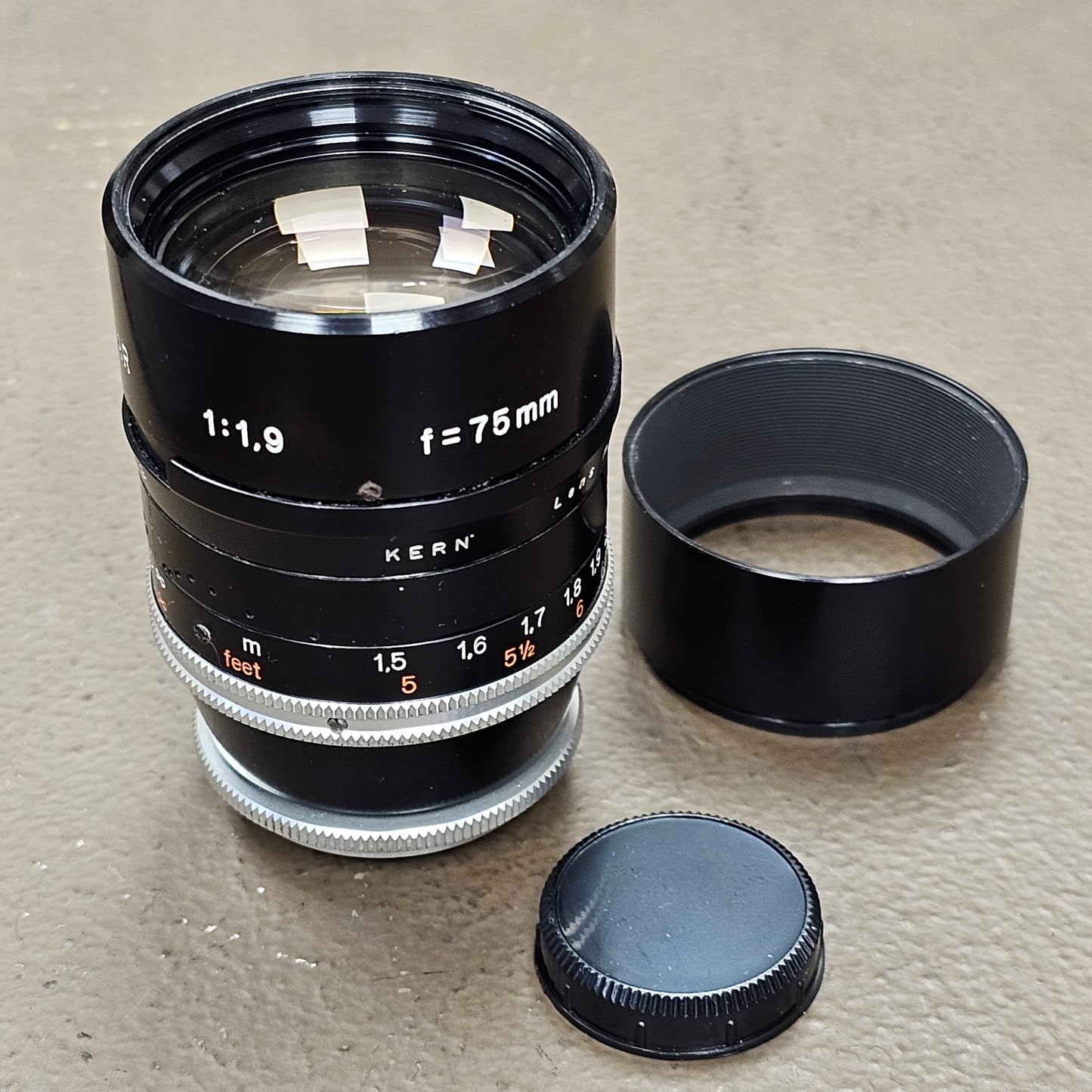 Switar 75mm Macro Preset f1.9 C-Mount Telephoto Lens S# 1131180