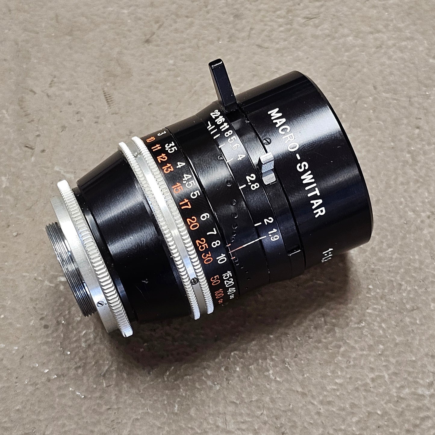 Switar 75mm Macro Preset f1.9 C-Mount Telephoto Lens S# 1131180
