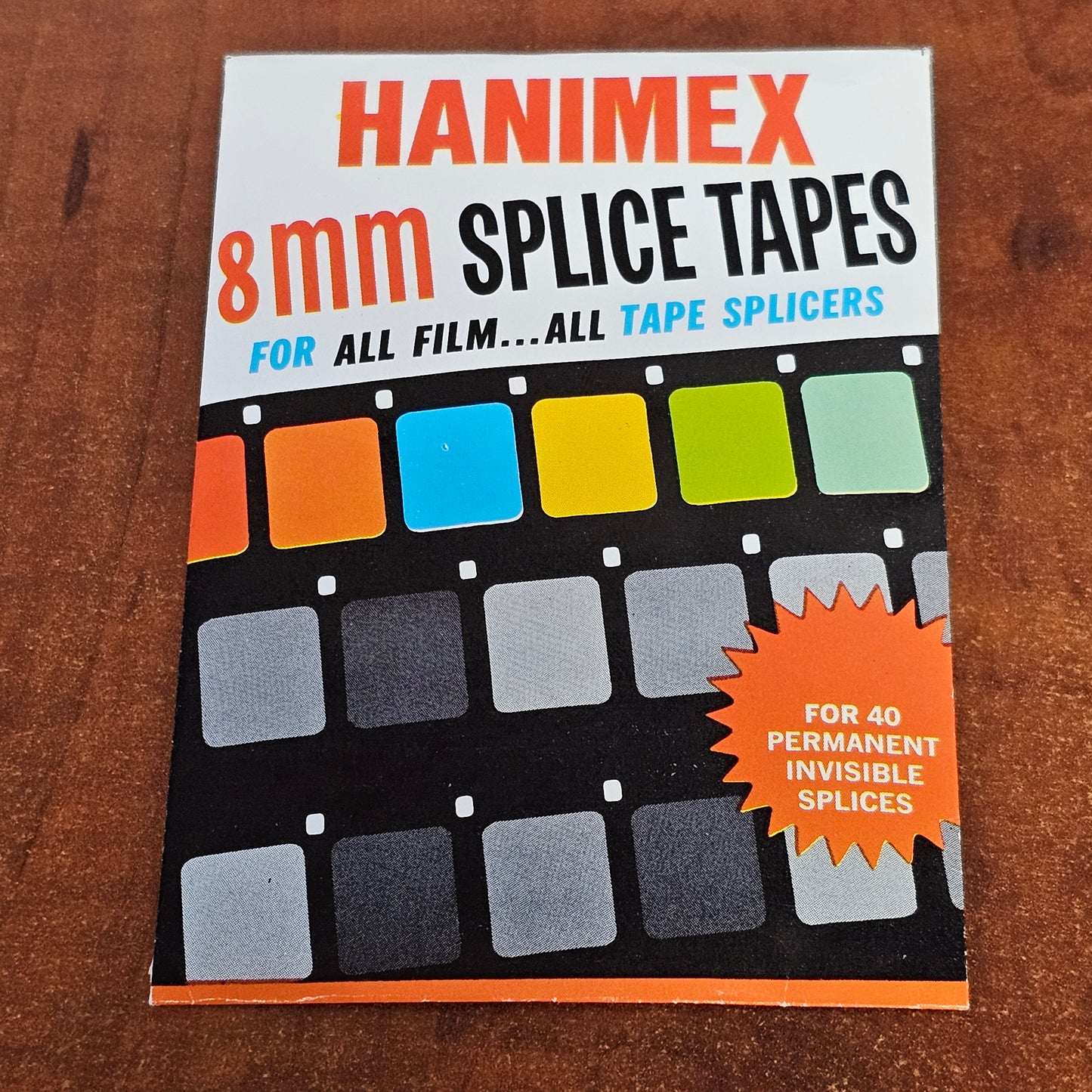 Hanimex 8mm Film Splices pack of 40 Splices