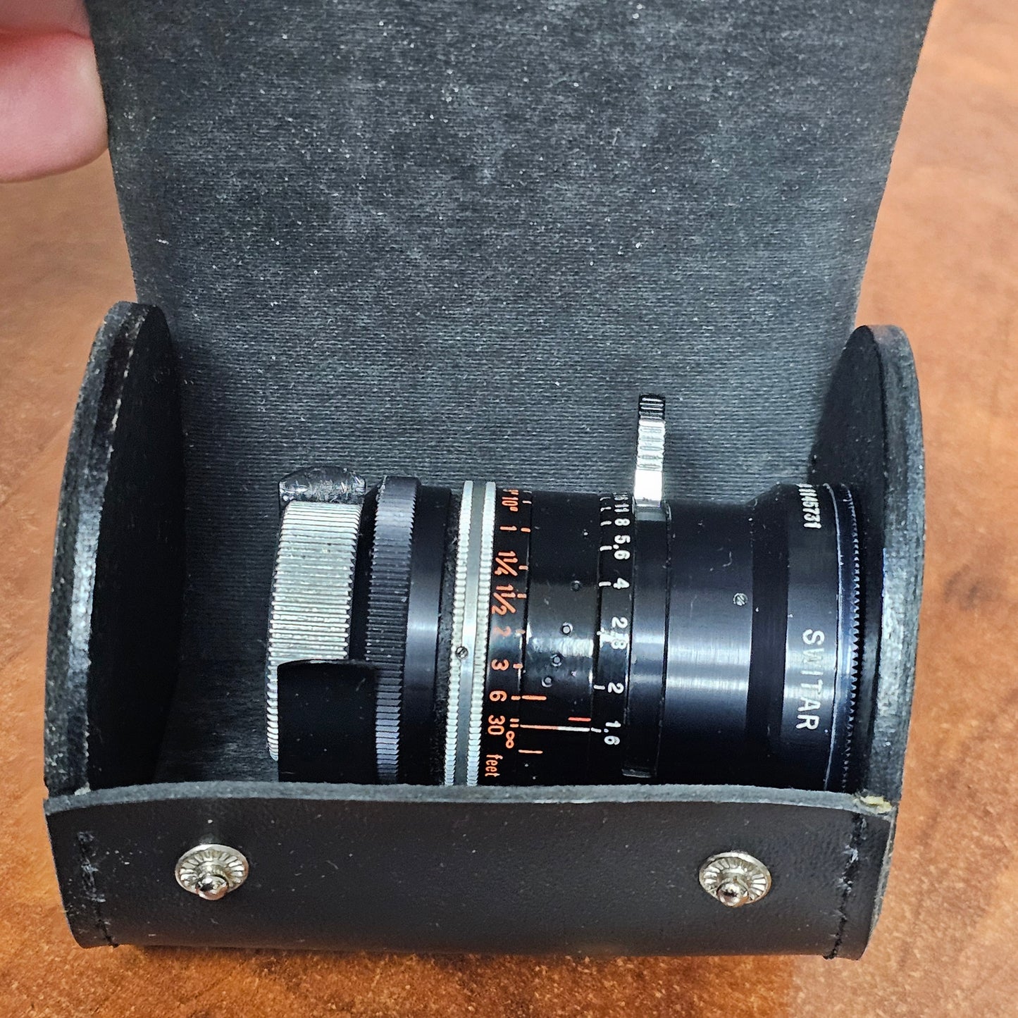 Original Leather Lens Case for Switar Preset 10mm or 26mm by Bolex