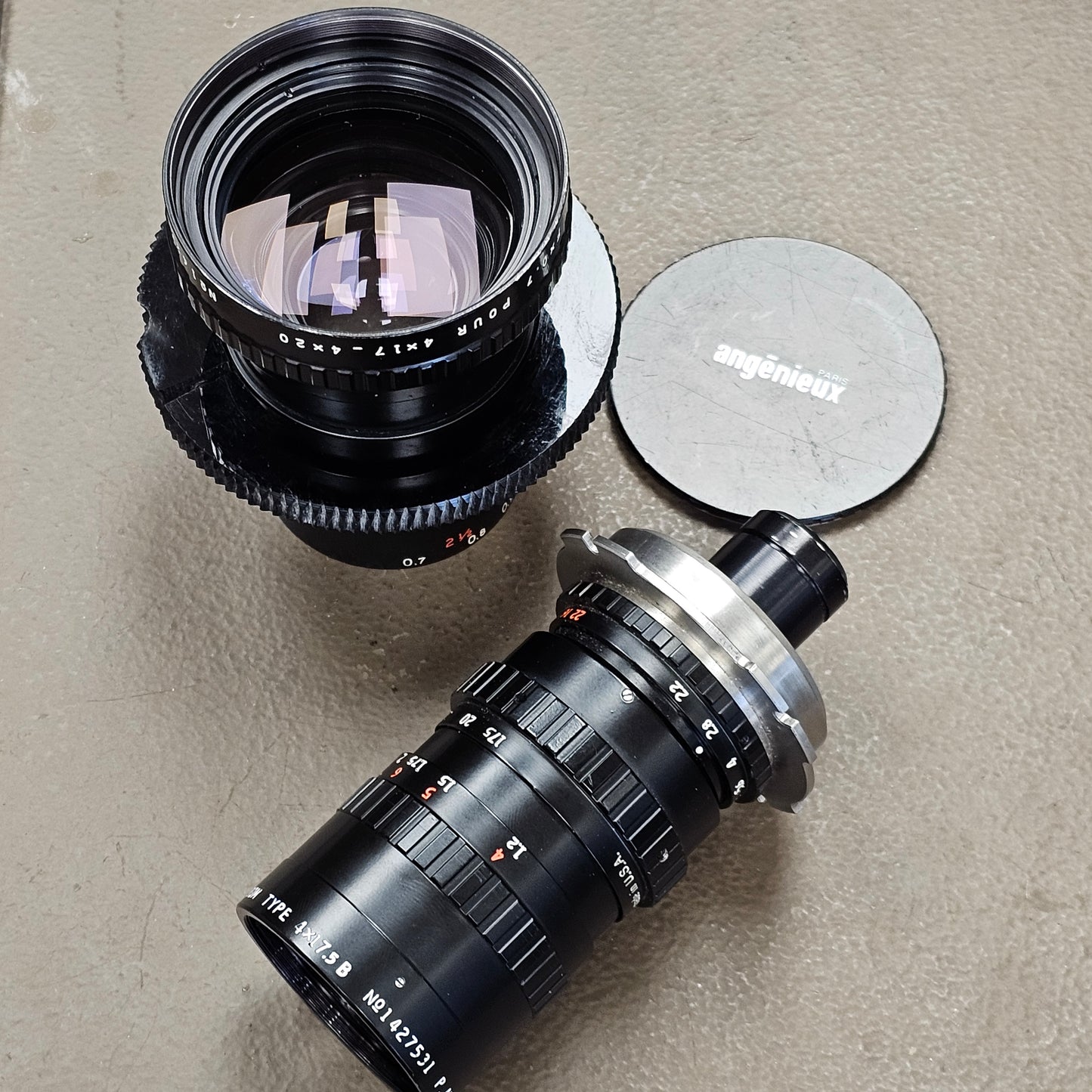 Angenieux 17.5-70mm f2.2/T2.5 Type 4x17.5B PL Mount S# 1427531 with Retro-Zoom Attachment S# 1426674