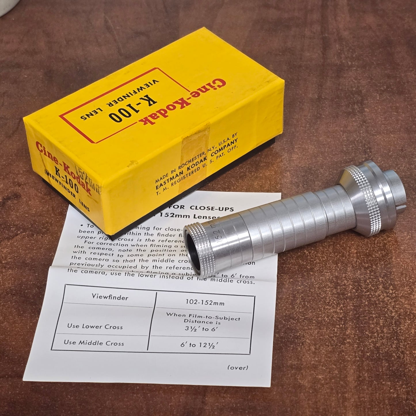 Cine Kodak K-100 Viewfinder Objective Lens (152mm)