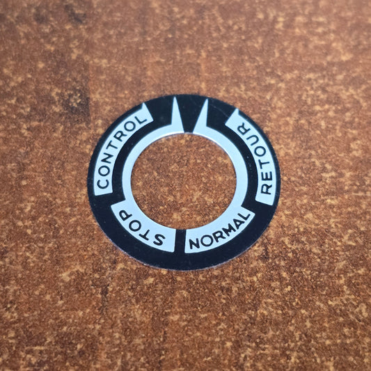Beaulieu R-16 Decal for Master Switch Knob ( Control/Stop/Normal/Retour )