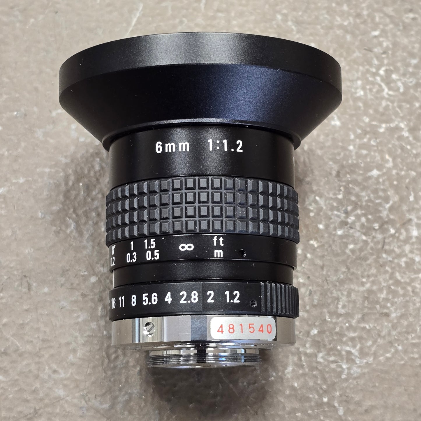 Ricoh 6mm F1.2 TV C-Mount Lens S# 481540