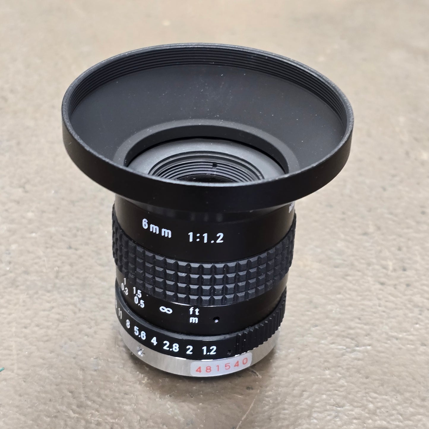 Ricoh 6mm F1.2 TV C-Mount Lens S# 481540