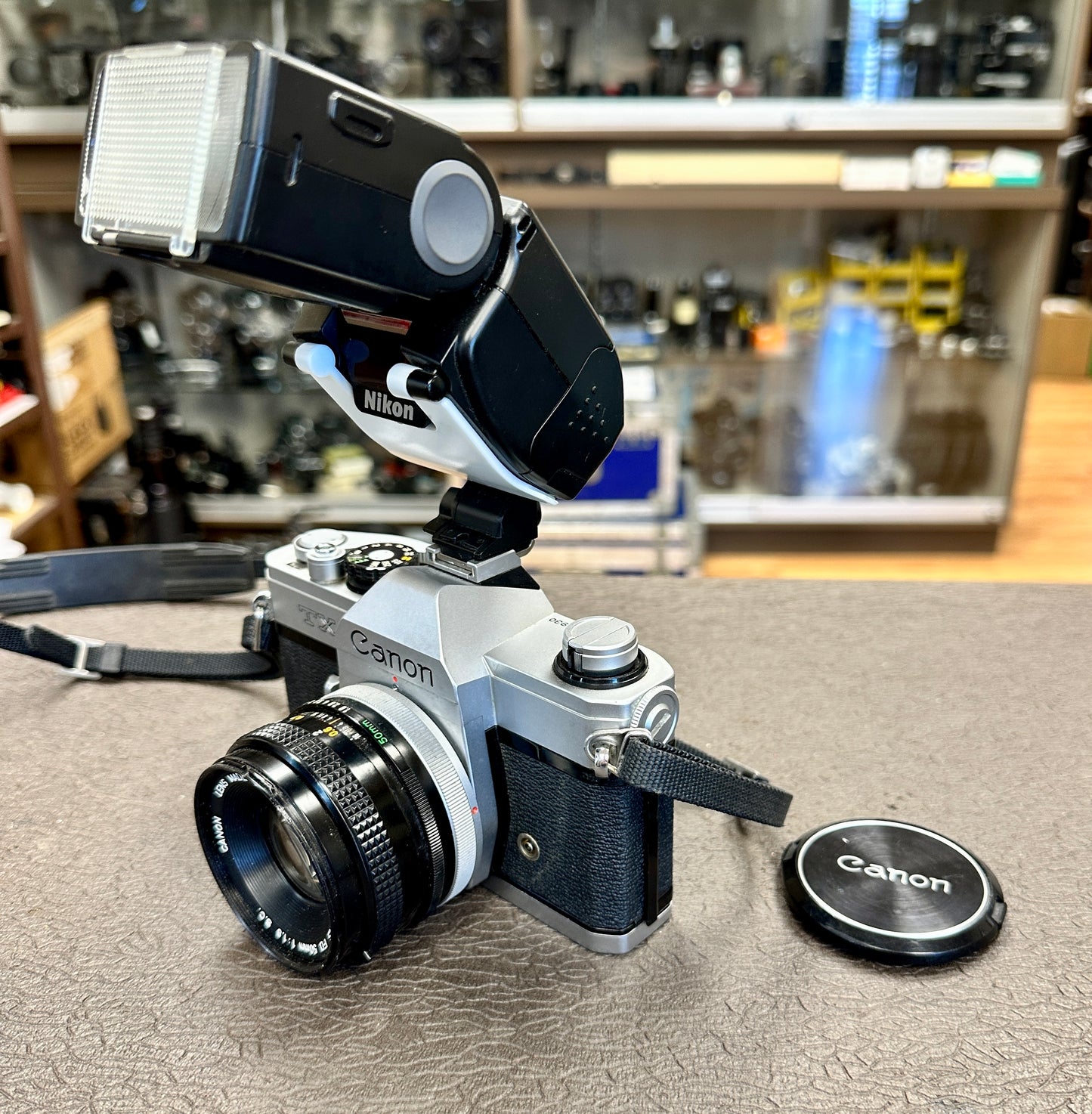 Canon TX 35mm Camera Body S# 304930 with Canon FD 50mm T1.8 Lens S# 1043116