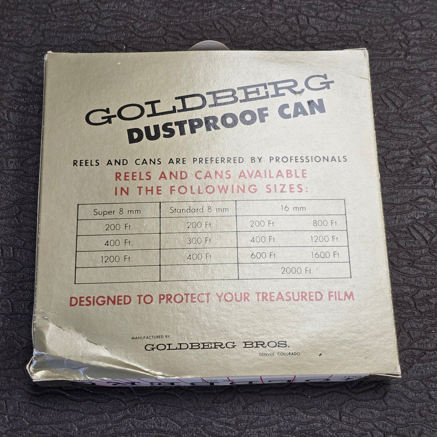 Goldberg Super 8mm / 8mm 200' Metal Storage Can with Film Reel (New)