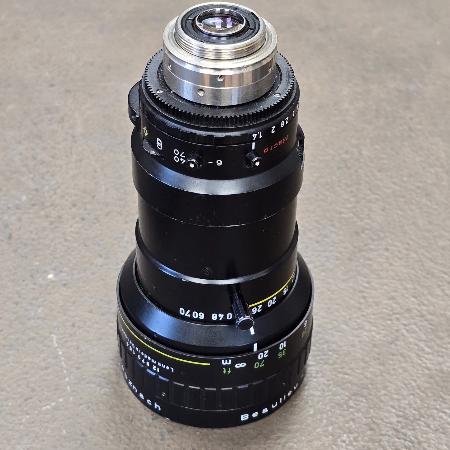 Beaulieu-Optivaron Schneider-Kreuznach 6-70mm f1.4 Macro C-Mount zoom lens for Super 8mm Cameras S# 12870164