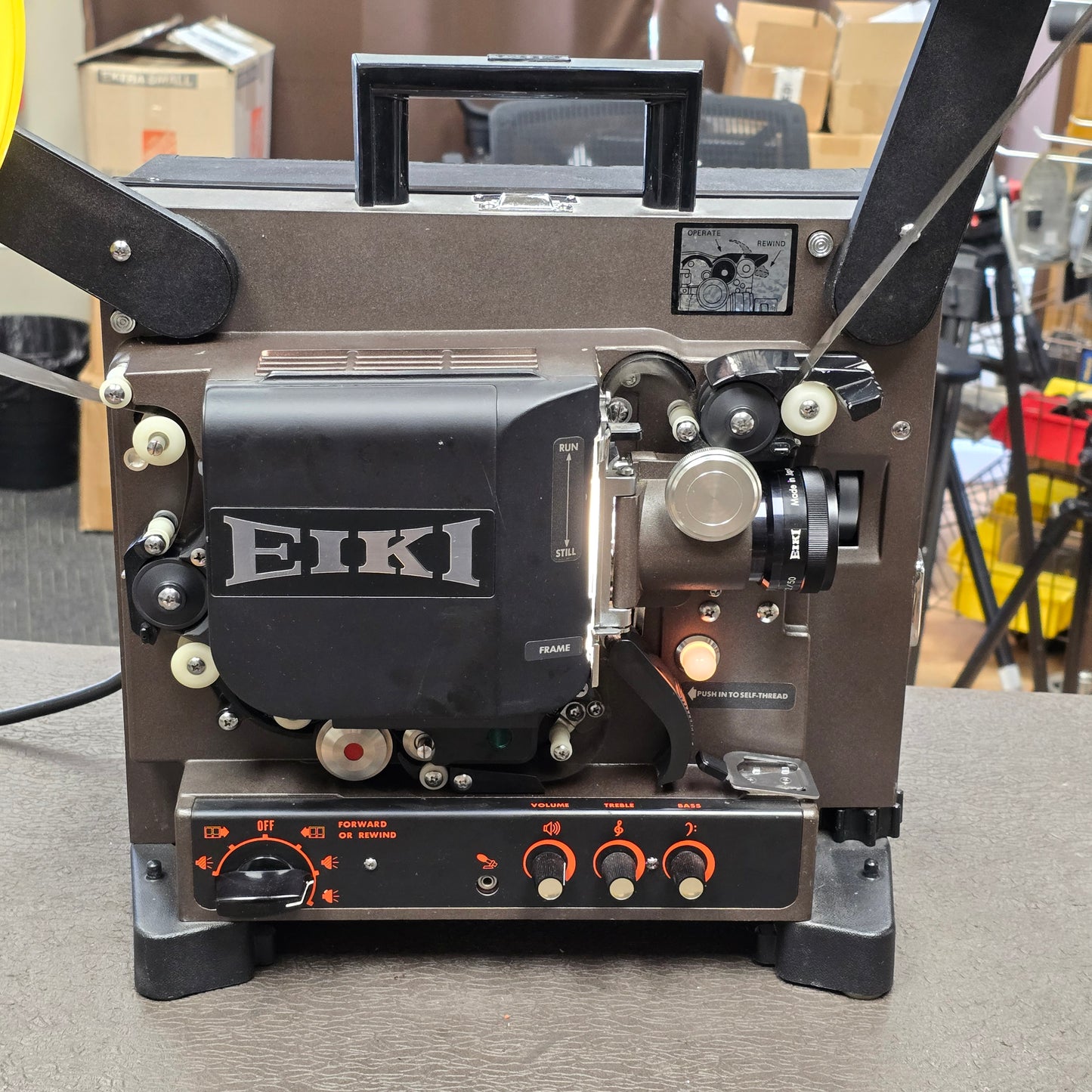 Eiki NT-O 16mm Autoload Sound Projector with Take up reel & Cover S# 21666