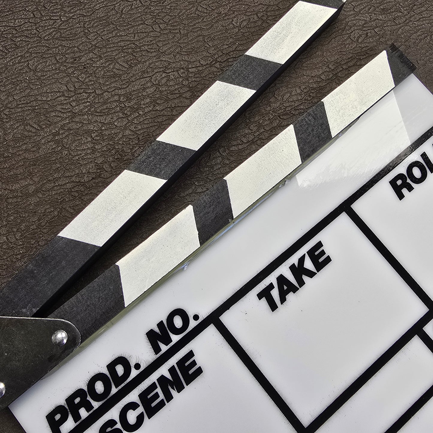 Standard 12" x 9" Acrylic Slate with B&W Clapper Sticks