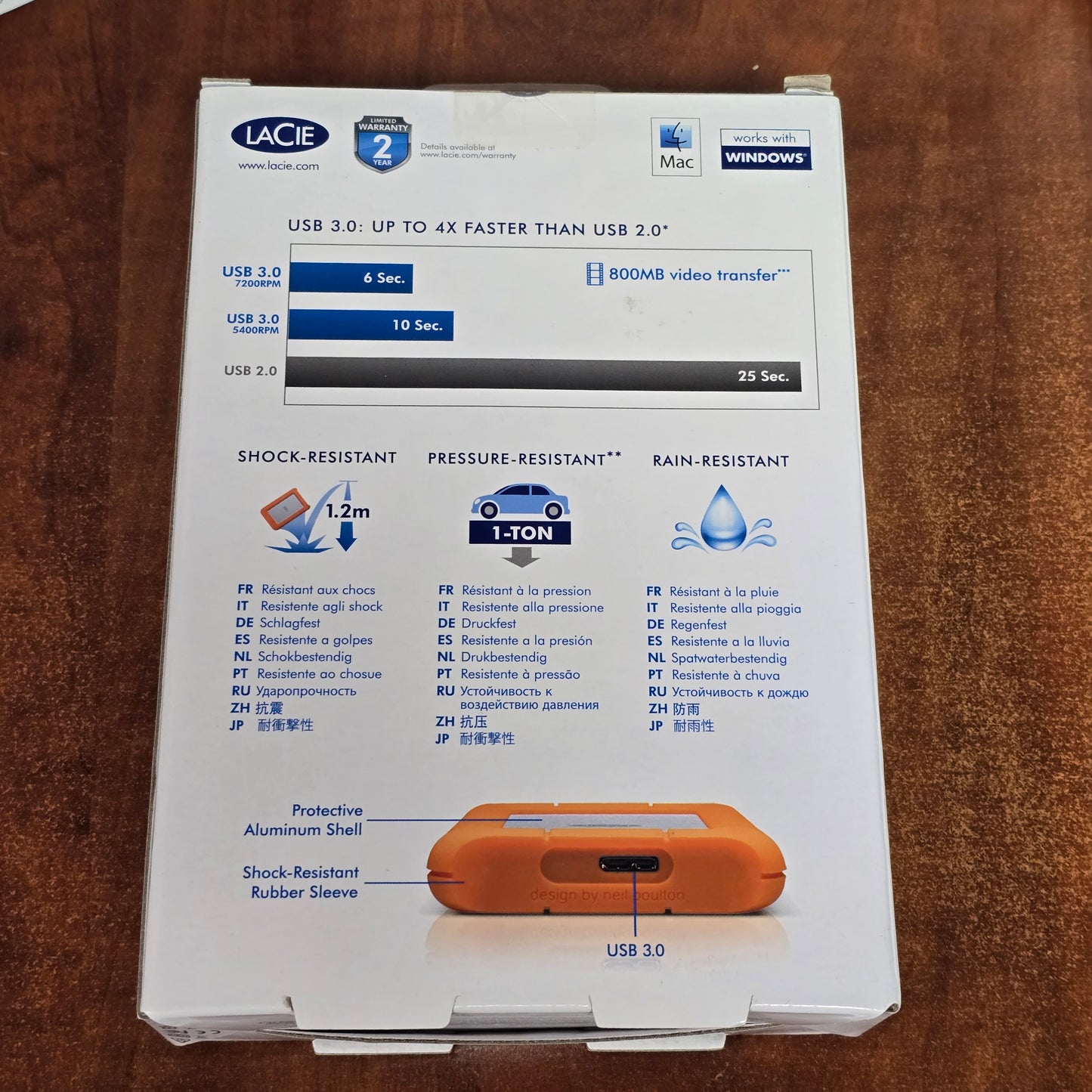 LaCie Rugged Mini 1TB USB 3.0 Portable External Hard Drive