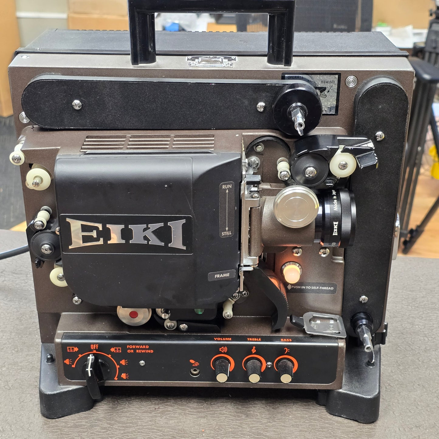Eiki NT-O 16mm Autoload Sound Projector with Take up reel & Cover S# 21666