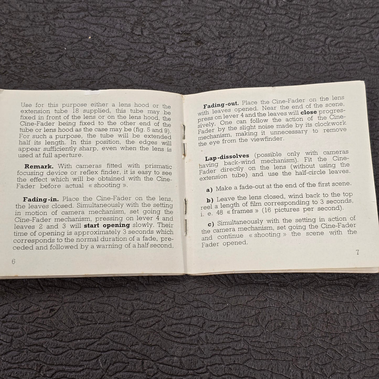 Bolsey Cine Fader Auto Compendium