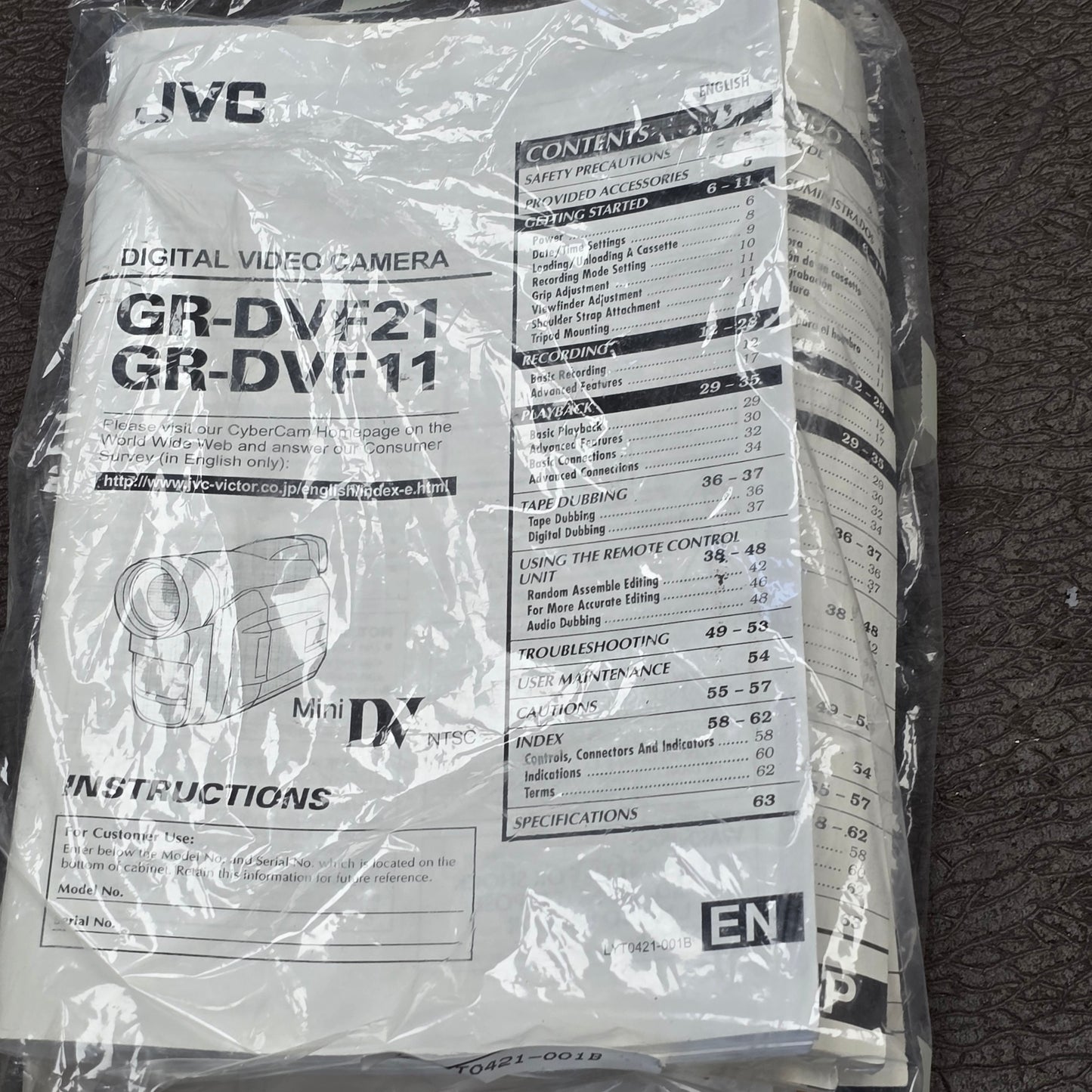 JVC GR-DVF11U Mini DVCamcorder Package (NTSC) S# 15431068