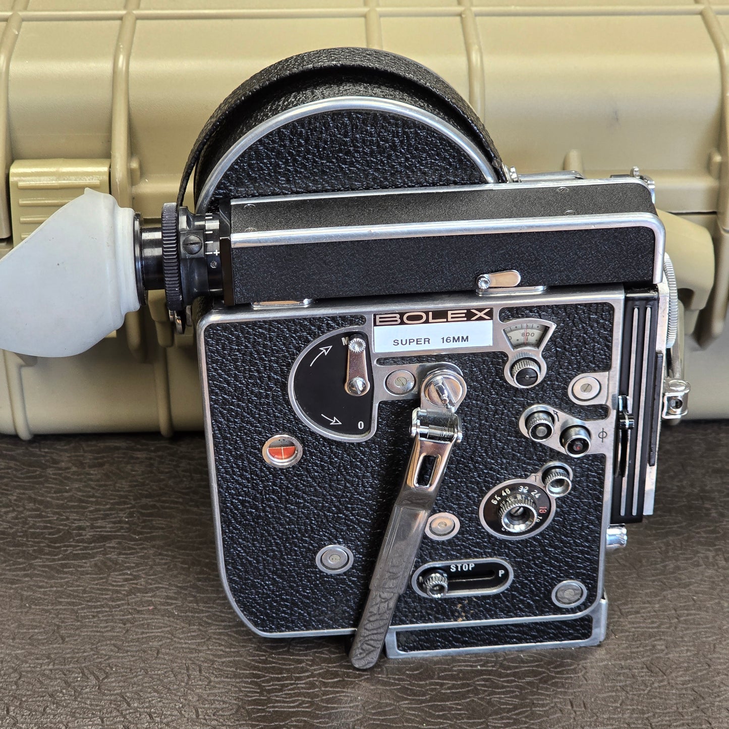 Bolex Super 16 REX 4 Camera body with 10x viewfinder & Padded Case S# 220725