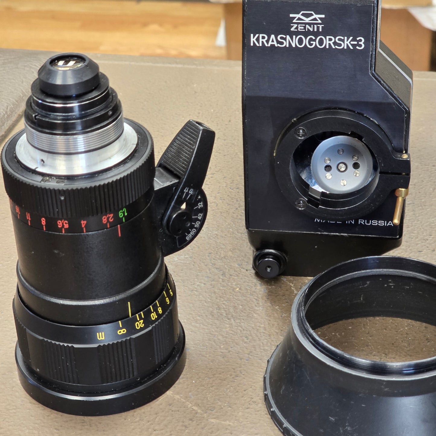 Krasnogorsk K-3 Reg 16mm Arri Standard / Bayonet Mount Camera Body with Meteor 5-1 17-69mm f1.9 Zoom lens