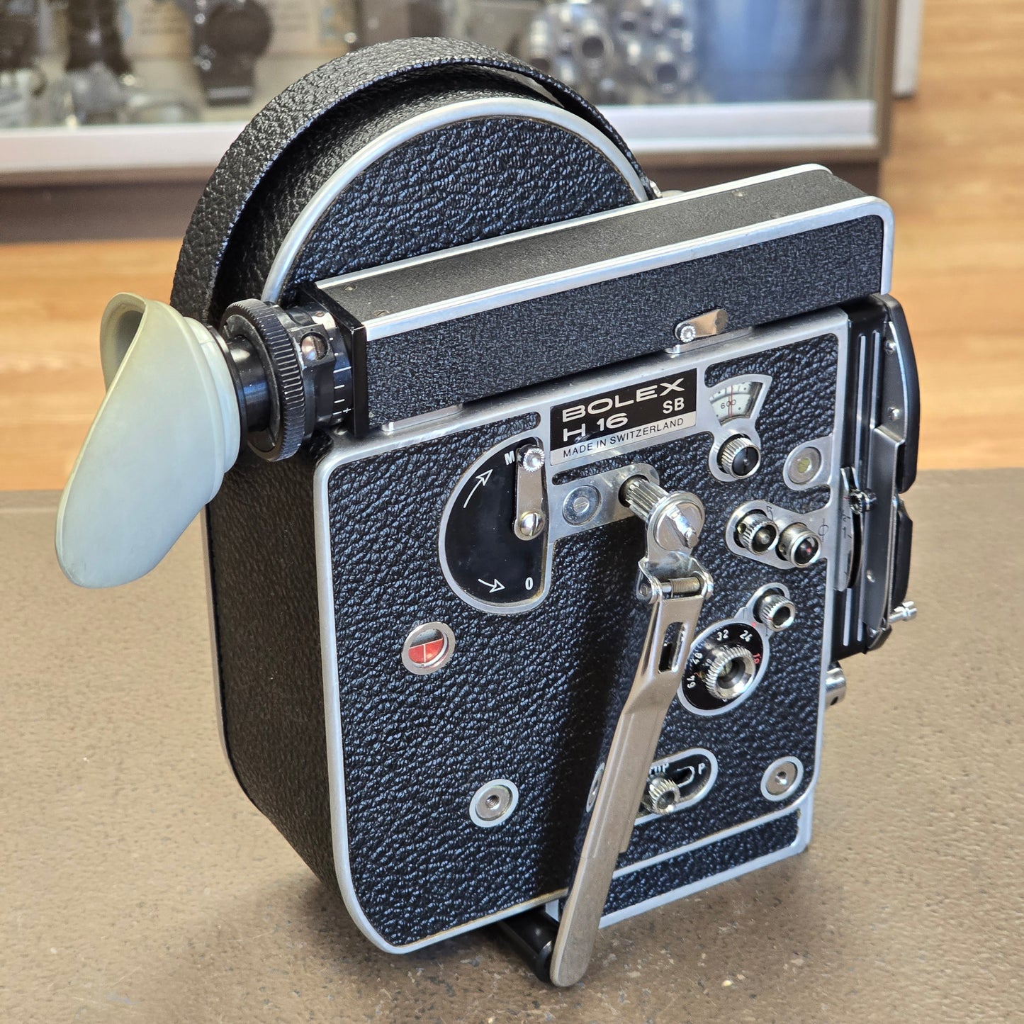 Bolex H16 SB 16mm Camera with 10x Viewfinder S# 300713 & Vario Switar 16-100mm POE Zoom Lens S# 1116622 Package