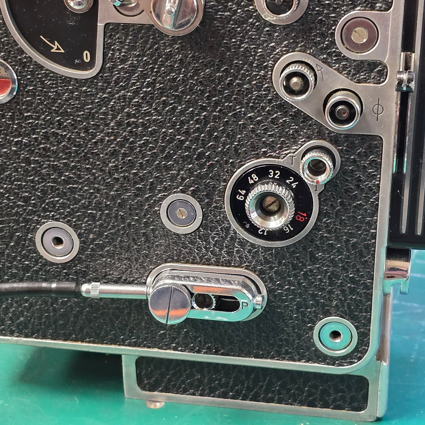 Bolex Cloth Cable release 21" with Side Adapter socket
