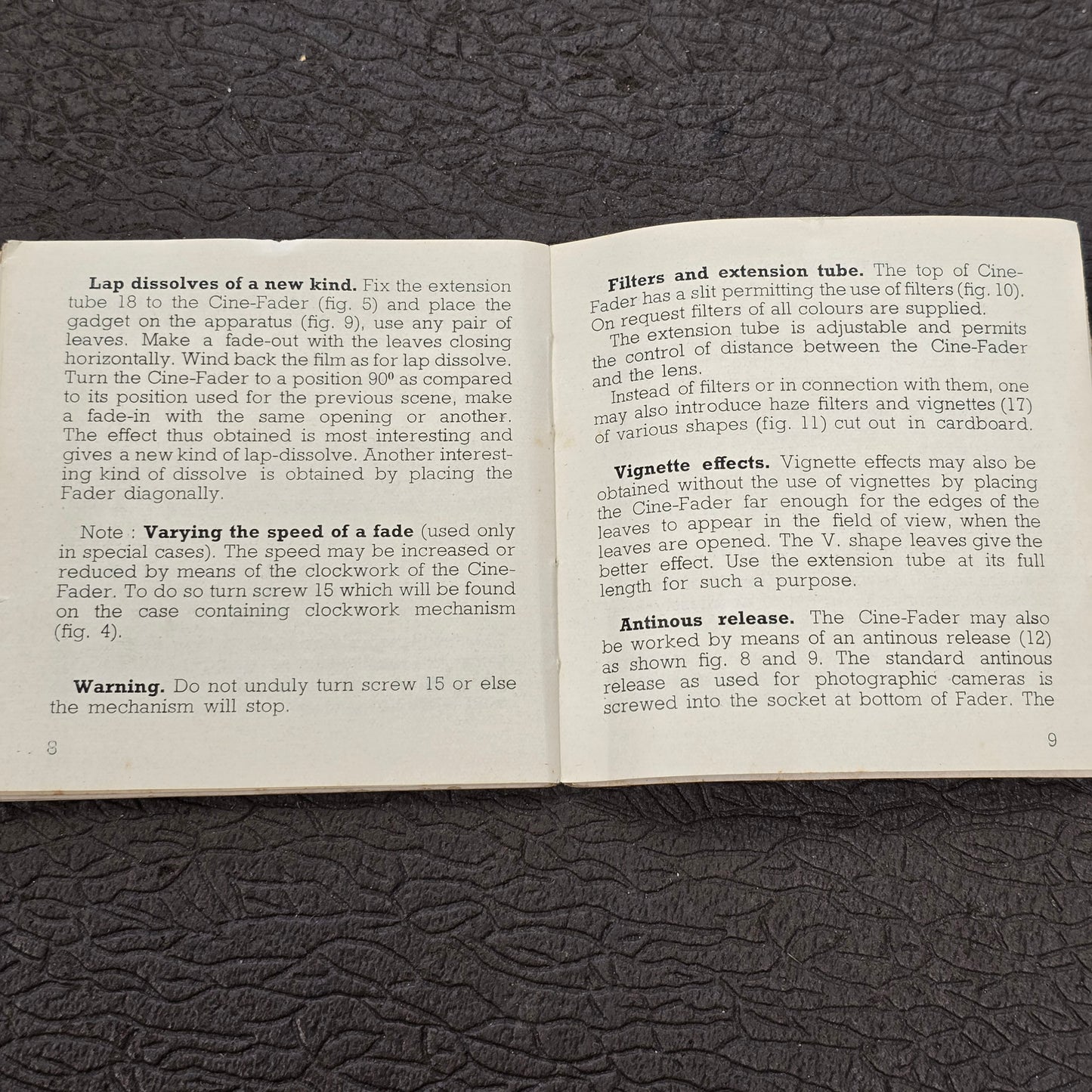 Bolsey Cine Fader Auto Compendium