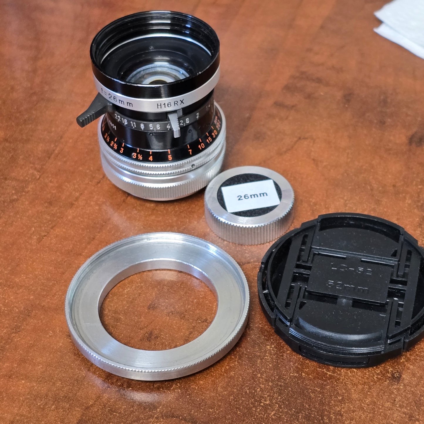 Switar 26mm Macro Preset f/1.1 H16 RX C-Mount Lens S# 1086811