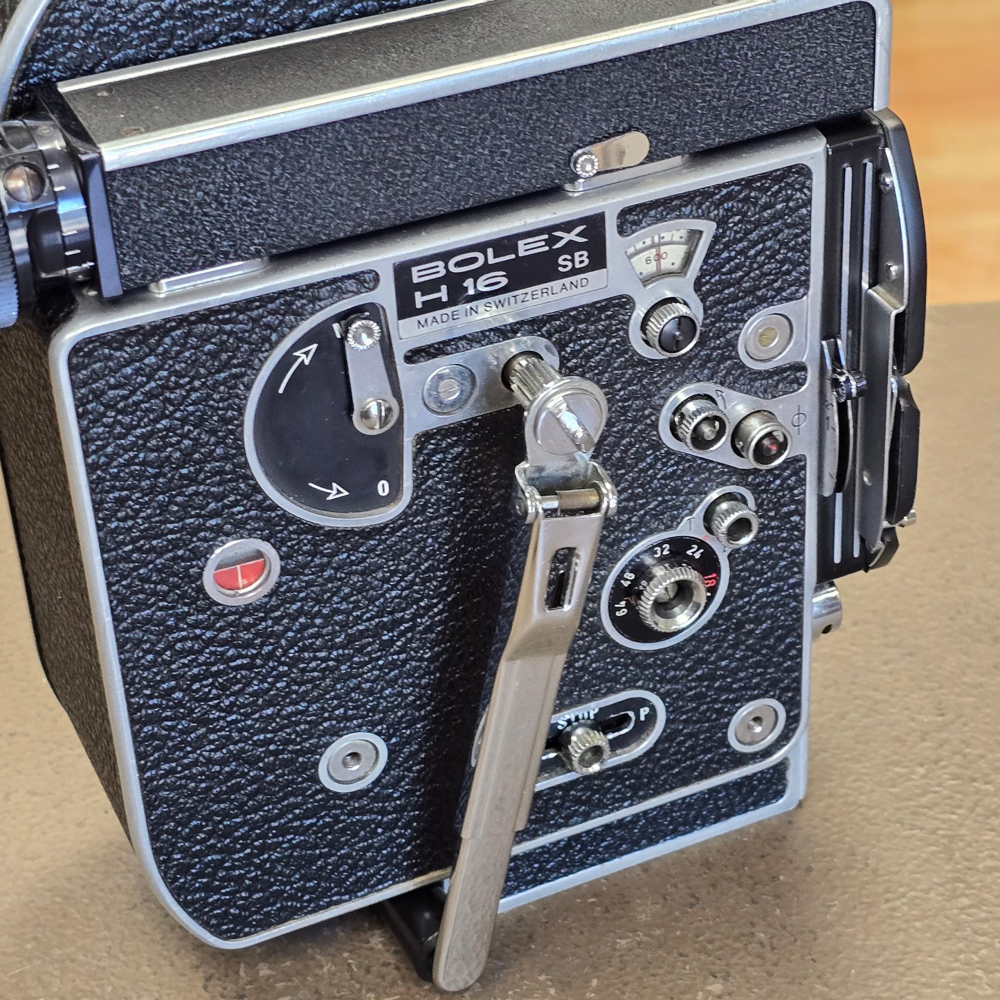 Bolex H16 SB 16mm Camera with 10x Viewfinder S# 300713 & Vario Switar 16-100mm POE Zoom Lens S# 1116622 Package