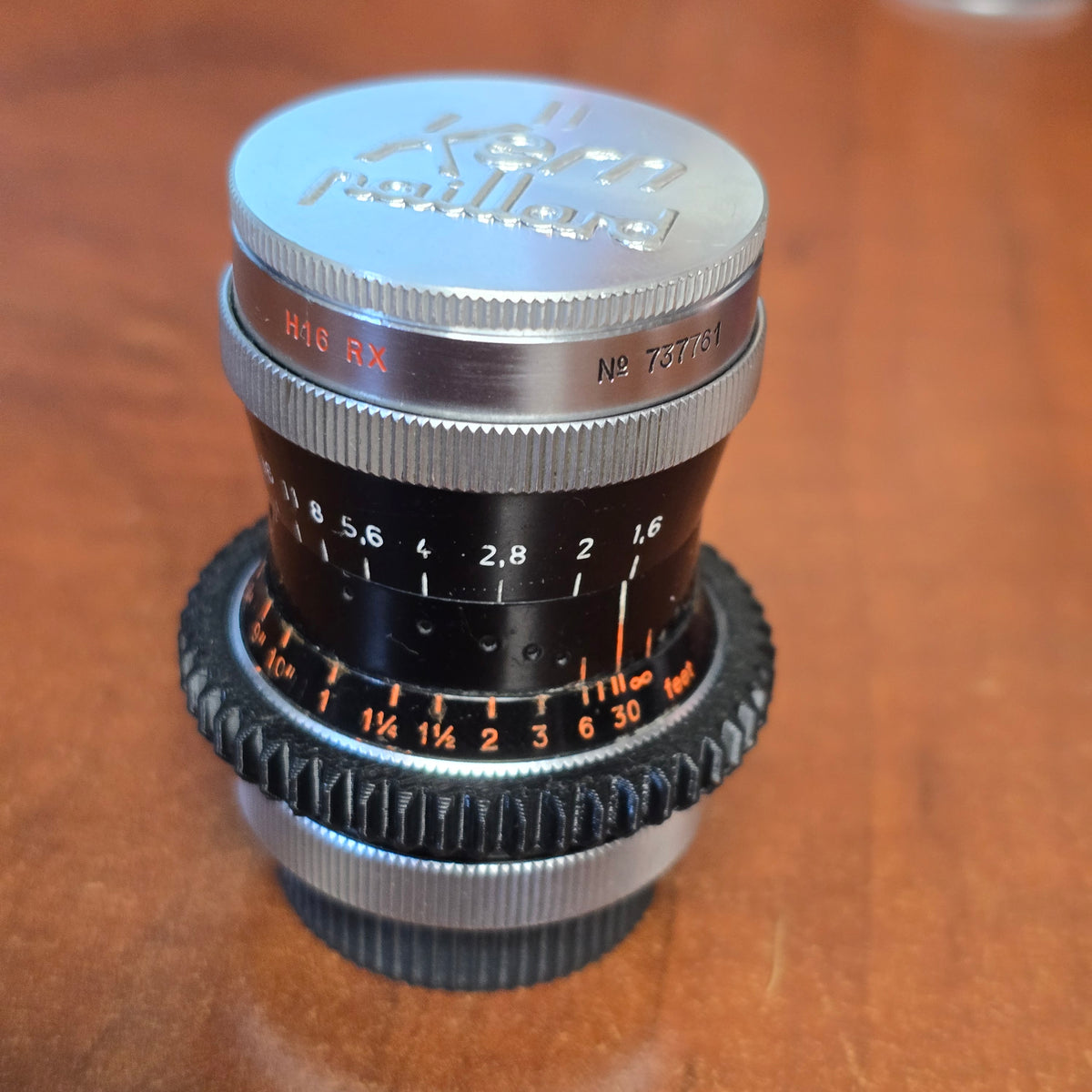 Switar 10mm f1.6 H16RX C-Mount Lens with Focus Gear S# 737761