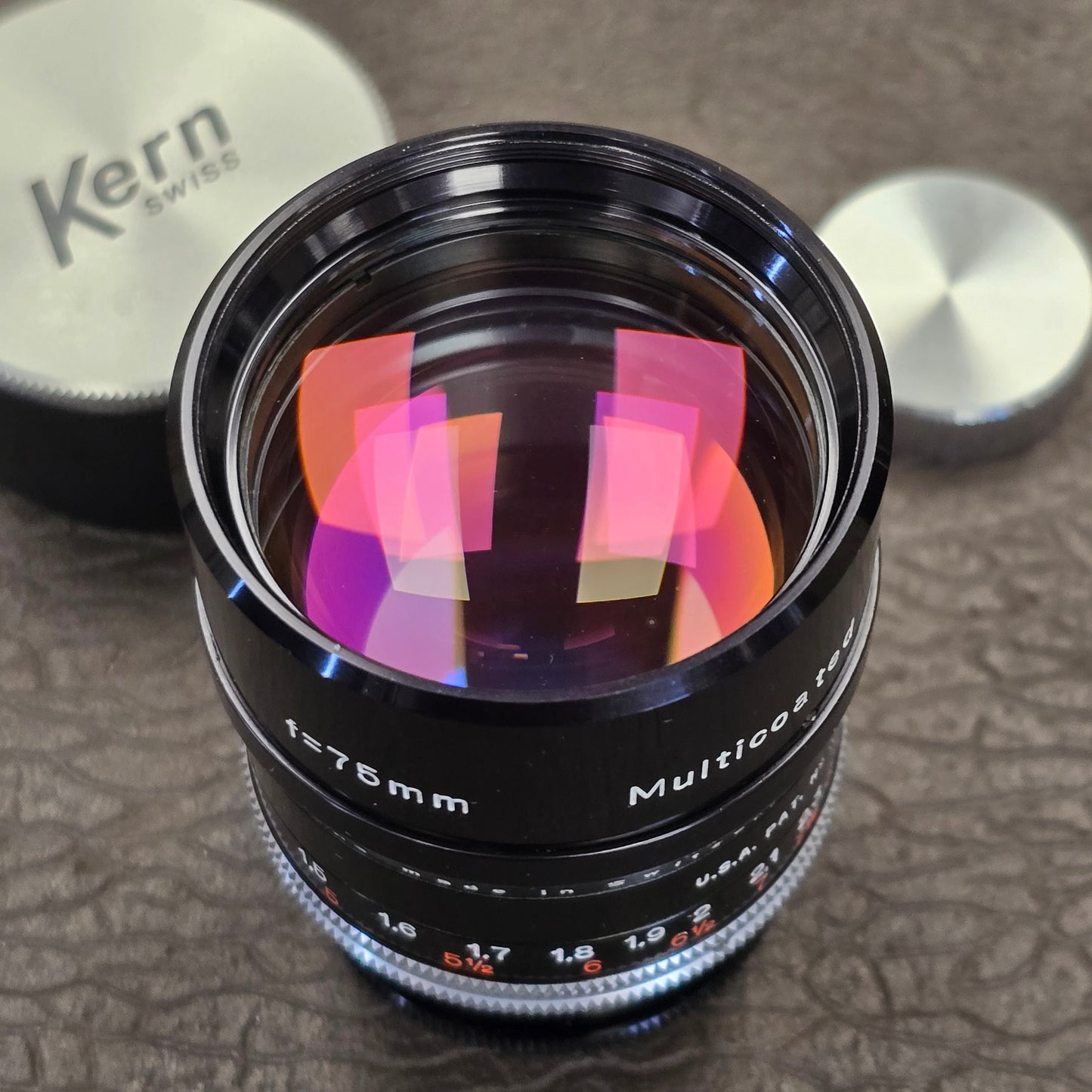 Switar 75mm Macro Preset f1.9 Multicoated C-Mount Telephoto Lens S# 1122331 (New)