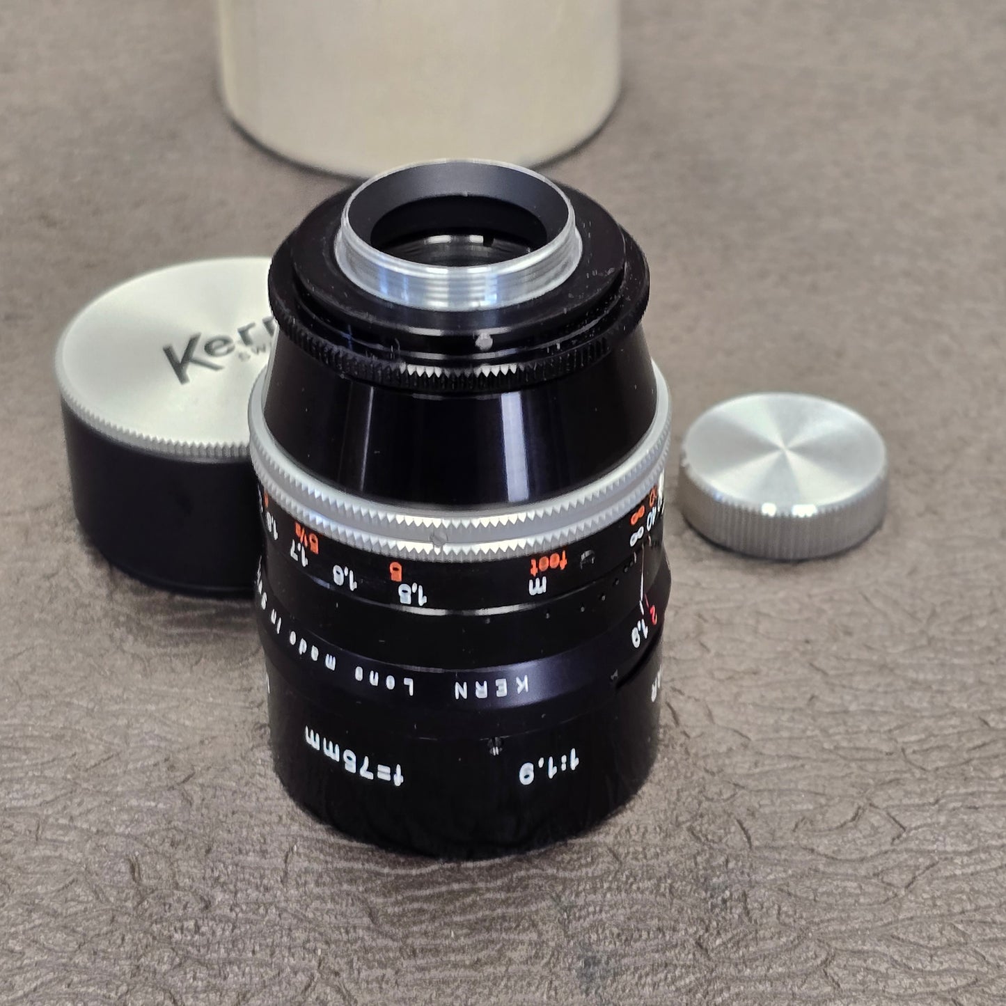 Switar 75mm Macro Preset f1.9 Multicoated C-Mount Telephoto Lens S# 1122331 (New)