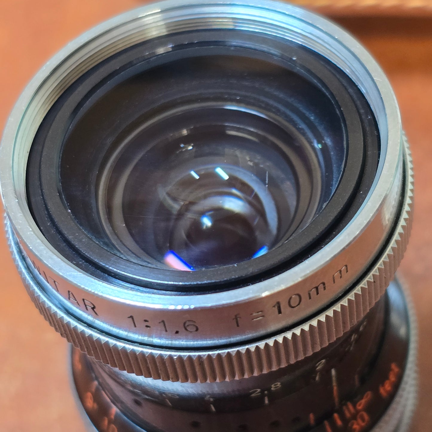 Switar 10mm f1.6 C-Mount Lens S# 1110561 with Century Optics .65x HR Wide Angle Converter S# C93067