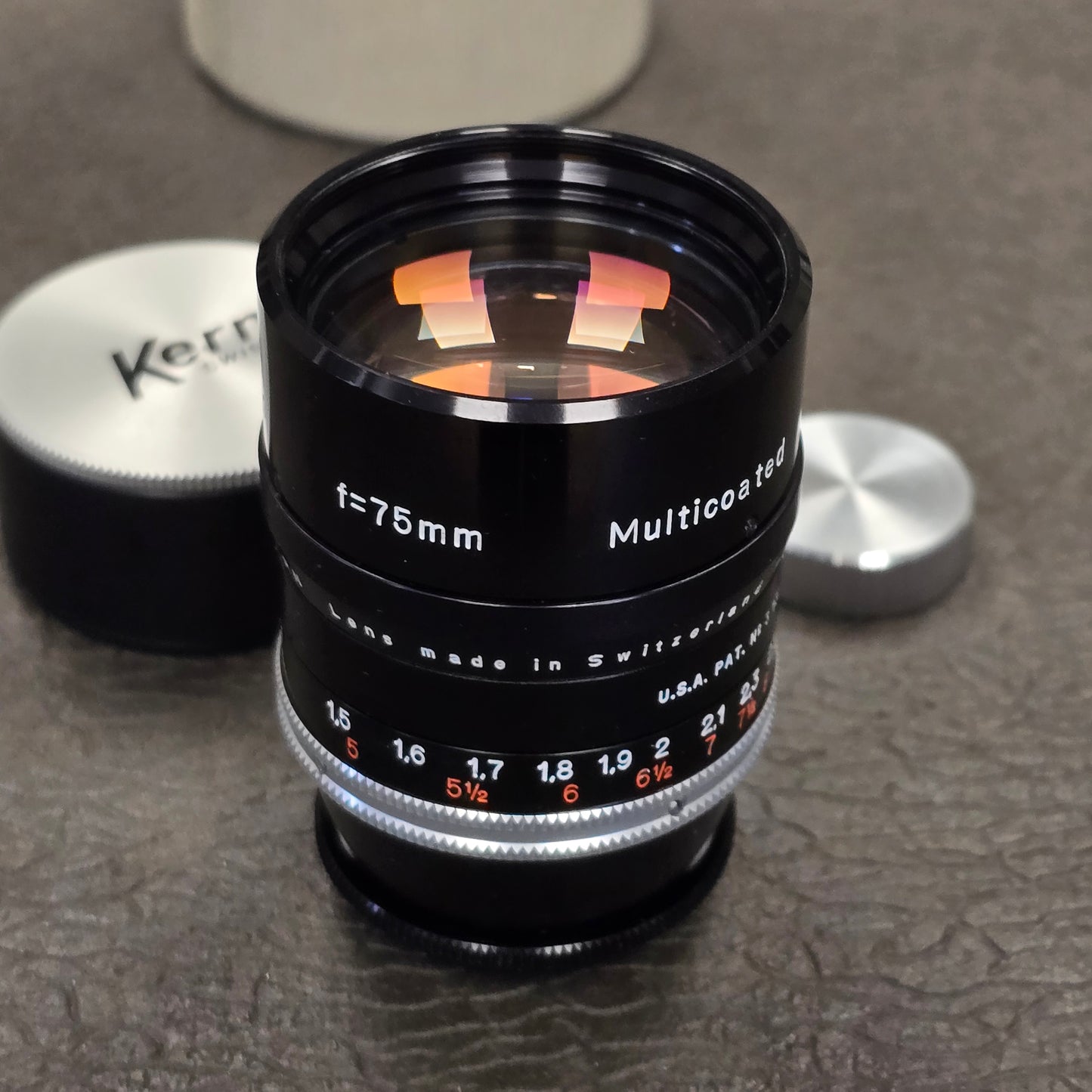 Switar 75mm Macro Preset f1.9 Multicoated C-Mount Telephoto Lens S# 1122331 (New)