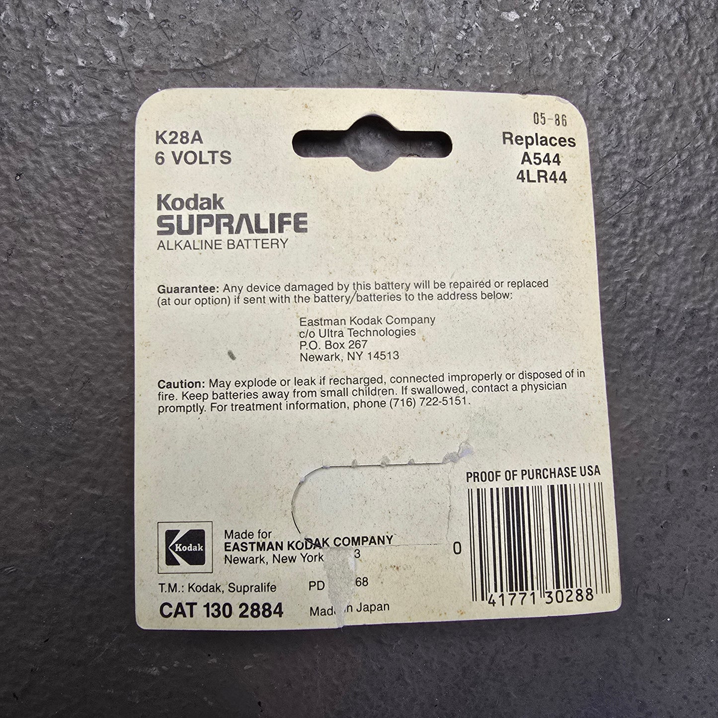 Kodak Supralife K28A 6 Volt Battery each