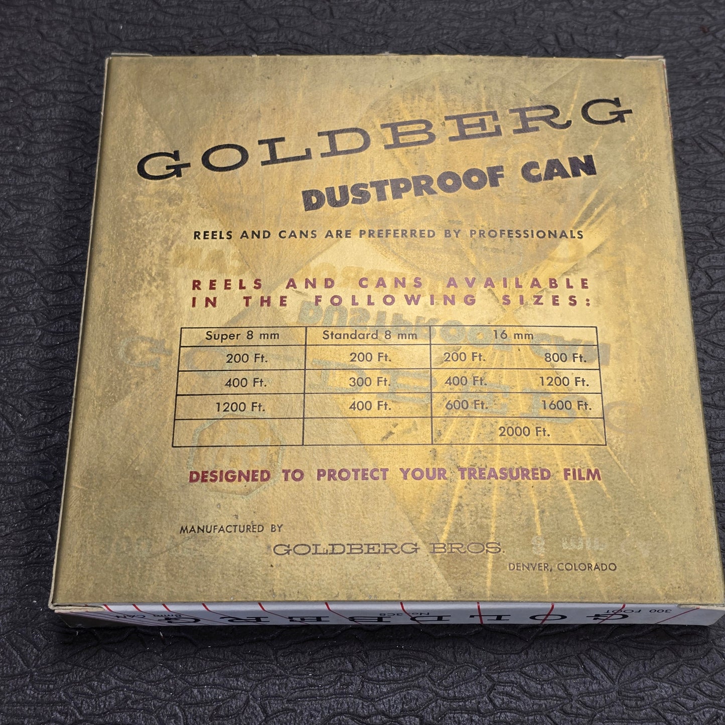 Goldberg Super 8mm / 8mm 300' Metal Storage Can (New)