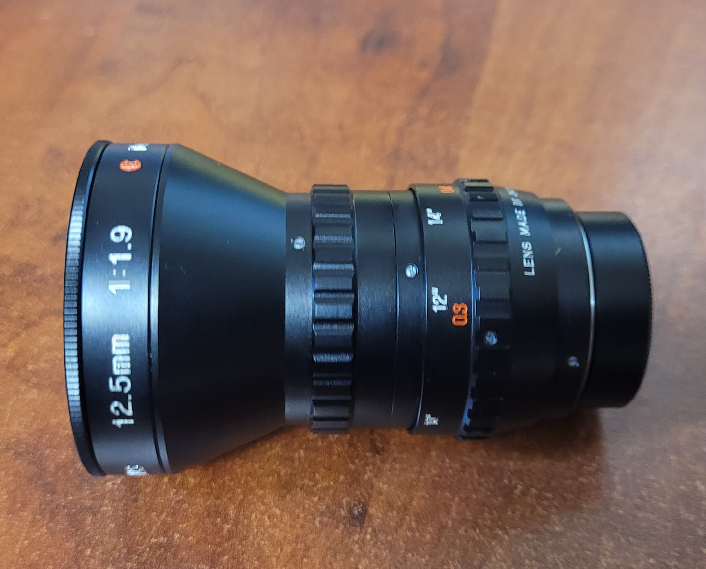 Cosmicar Television 12.5mm f1.9 C-Mount Lens (Black) S# 15730
