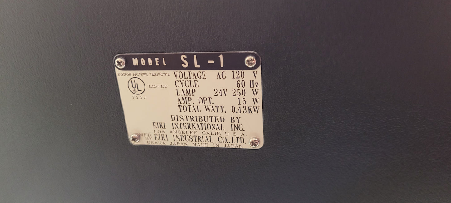 Eiki SL-1 16mm Super Slotload II Sound Projector with Speaker Cover & Case