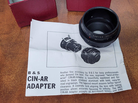 Birns & Sawyer Hollywood CIN-AR Arri Standard to C Mount Lens adapter