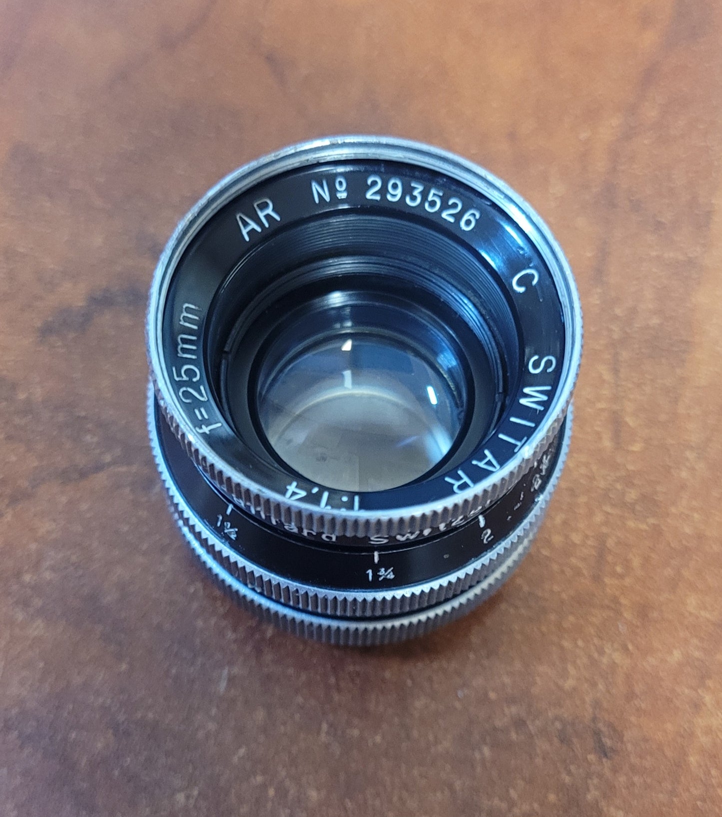 Switar 25mm T1.4 AR C-Mount lens S# 293526