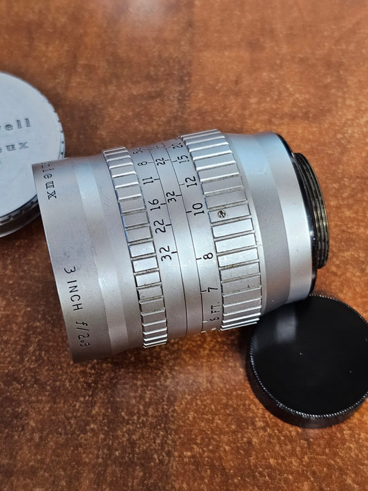 Bell And Howell - Angenieux 75mm (3") f2.5 C-Mount lens S# 413625