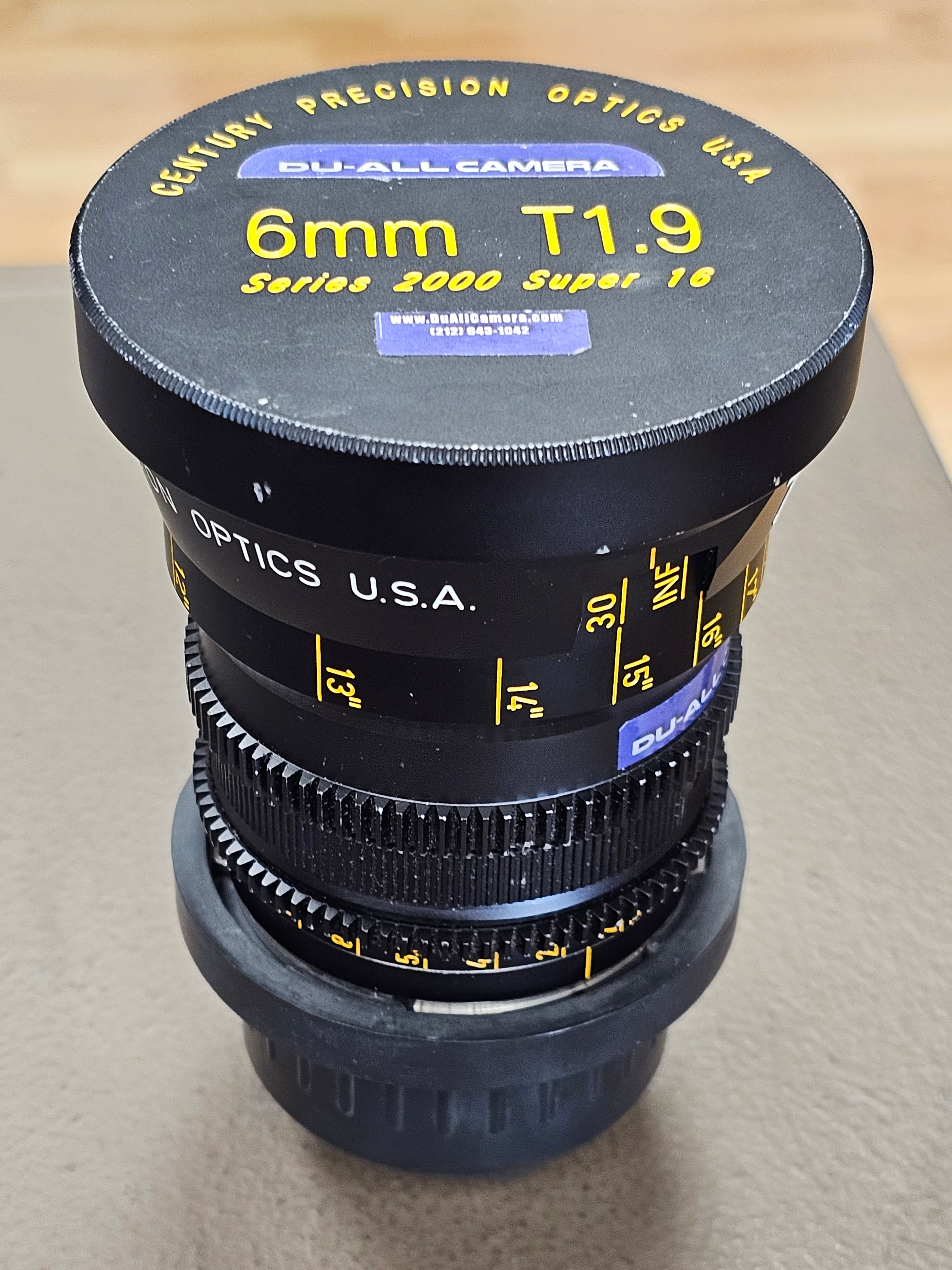 Century Precision Optics USA Series 2000 6mm T1.9 PL Mount Wide