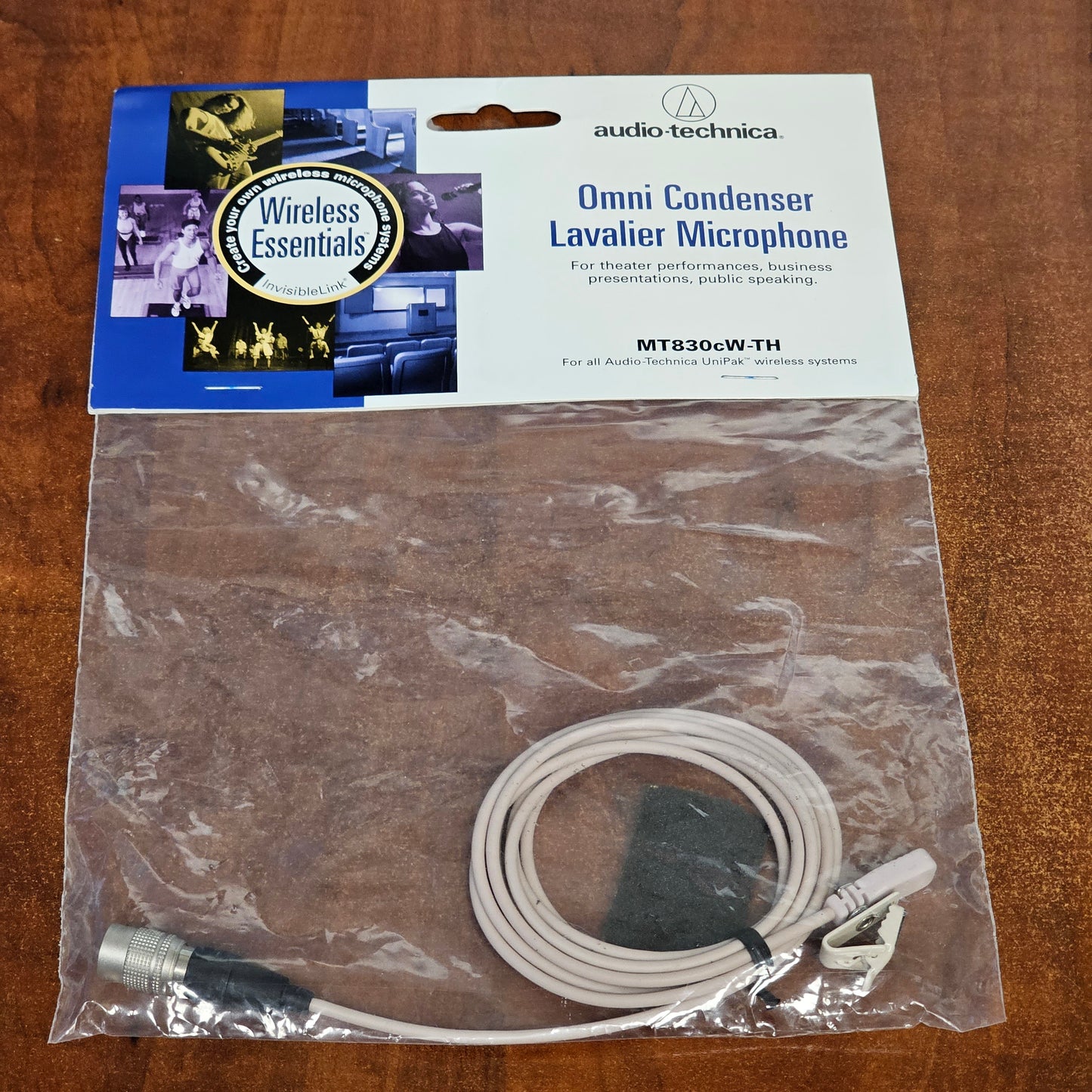 Audio-Technica MT830cW-TH Omnidirectional Lavalier Microphone for Wireless (Theater-Beige, Hirose 4-Pin Connector)