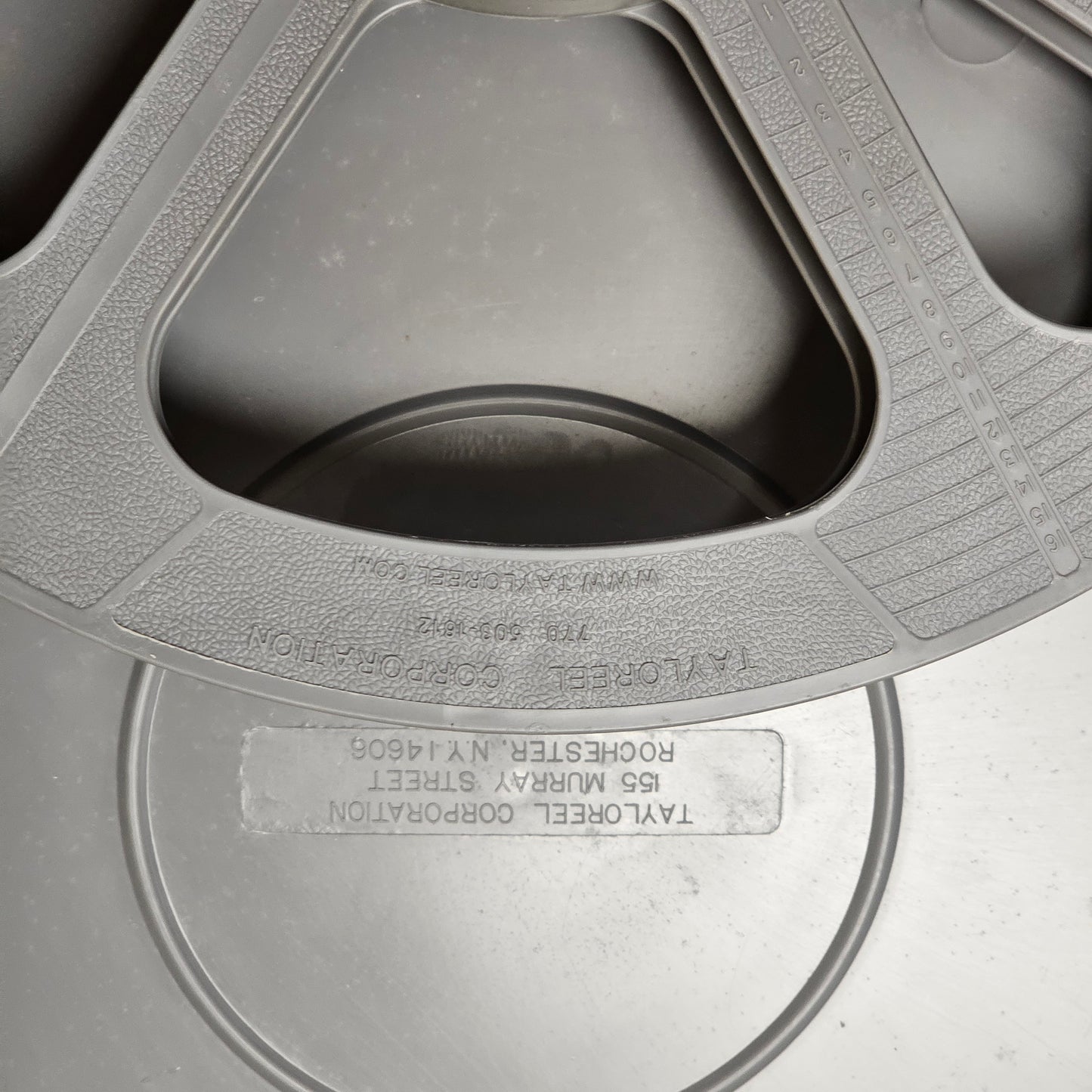 Tayloreel 16mm 1600' Plastic Storage Can with 1600' Plastic Film Reel
