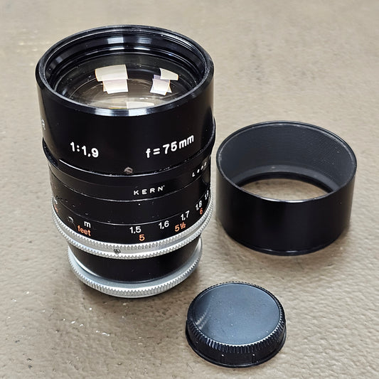 Switar 75mm Macro Preset f1.9 C-Mount Telephoto Lens S# 1131180
