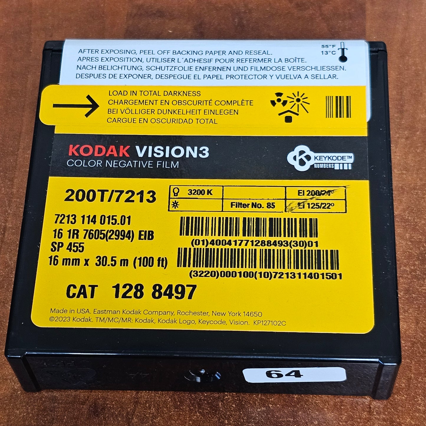 KODAK 16mm 100' VISION3 200T Color Negative Film 7213